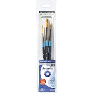 Daler-Rowney Aquafine Watercolour & Gouache Painting Brush Wallet Set - Short Handle, Synthetic & Sable Hair Daler-Rowney Aquafine Watercolour & Gouache Painting Brush Wallet Set - Short Handle, Synthetic & Sable Hair