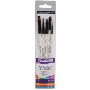 Daler Rowney Daler-Rowney Graduate Multi-Technique Brush, Synthetic Hair, Short Handle, Flat Shader, Round, Filbert, Angle Shader and Liner, , Wallet Set, 5 Assorted Brushes Daler Rowney Daler-Rowney Graduate Multi-Technique Brush, Synthetic Hair, Short Handle, Flat Shader, Round, Filbert, Angle Shader and Liner, , Wallet Set, 5 Assorted Brushes