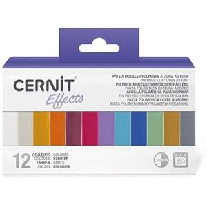 Cernit Craft Set - 12 Colors Polymer Clay - Translucent & Metallic - 25g each Cernit Craft Set - 12 Colors Polymer Clay - Translucent & Metallic - 25g each