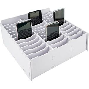 SANFURNEY 36 Slots Cell Phone Storage Box for Classroom Calculator Holder Class Cell Phone Organizer White SANFURNEY 36 Slots Cell Phone Storage Box for Classroom Calculator Holder Class Cell Phone Organizer White