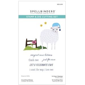 Spellbinders Counting Sheep Clear Stamp & Die Set from The On The Farm Collection Spellbinders Counting Sheep Clear Stamp & Die Set from The On The Farm Collection