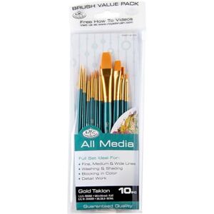 Royal & Langnickel Royal and Langnickel Taklon Variety Brush Set Gold (Pack of 10) Royal & Langnickel Royal and Langnickel Taklon Variety Brush Set Gold (Pack of 10)