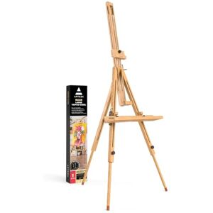ARTEZA Wooden Easel Stand, 37.4 x 39.4 x 78.3 Inch Tripod Art Display Stand for Adults, Adjustable Canvas Holder, Steel Fittings, for Painting & Displaying Artwork ARTEZA Wooden Easel Stand, 37.4 x 39.4 x 78.3 Inch Tripod Art Display Stand for Adults, Adjustable Canvas Holder, Steel Fittings, for Painting & Displaying Artwork