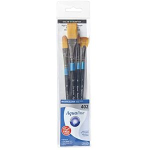 Daler Rowney , Set of 4 Watercolour Brushes, Aquafine 402, Handmade Black handle Short handle Daler Rowney , Set of 4 Watercolour Brushes, Aquafine 402, Handmade Black handle Short handle
