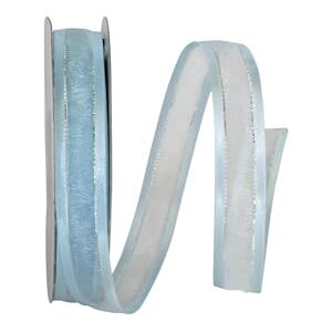 Reliant Ribbon Corp Reliant Ribbon 25205-528-03J Sheer Satin Edge Metallic Ribbon, 5/8 Inch X 25 Yards, Light Blue/Silver Reliant Ribbon Corp Reliant Ribbon 25205-528-03J Sheer Satin Edge Metallic Ribbon, 5/8 Inch X 25 Yards, Light Blue/Silver