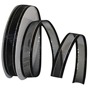 Reliant Ribbon Corp Ribbon Sheer Satin Edge Metallic, Black/silver, 5/8 Inch, 25 Yards Reliant Ribbon Corp Ribbon Sheer Satin Edge Metallic, Black/silver, 5/8 Inch, 25 Yards