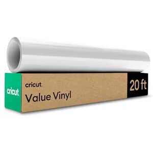 Cricut Value Vinyl 30.5 cm x 6.1 m (12" x 20 ft) Self Adhesive Permanent Vinyl for All Cutting Machines Glossy White Cricut Value Vinyl 30.5 cm x 6.1 m (12" x 20 ft) Self Adhesive Permanent Vinyl for All Cutting Machines Glossy White