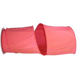 Reliant Ribbon Corp Reliant Ribbon Dupioni Supreme Wired Edge Ribbon, 4 Inch X 10 Yards, Coral Reliant Ribbon Corp Reliant Ribbon Dupioni Supreme Wired Edge Ribbon, 4 Inch X 10 Yards, Coral