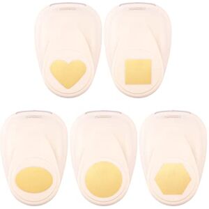 Creative Labs Craft Paper Punch Shapes 5 Pcs Various Sizes Circle Cutter for Crafting and Card Making Square, Circle, Oval, Heart, Hexagon, Ivory Creative Labs Craft Paper Punch Shapes 5 Pcs Various Sizes Circle Cutter for Crafting and Card Making Square, Circle, Oval, Heart, Hexagon, Ivory
