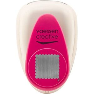 Creative Labs Craft Paper Punch Scalloped Square 3,8 x 3,8 cm Circle Cutter for Crafting and Card Making, White/Pink Creative Labs Craft Paper Punch Scalloped Square 3,8 x 3,8 cm Circle Cutter for Crafting and Card Making, White/Pink