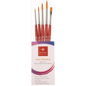Pan Art Brush Set Synthetic No. 04-12 Acrylic & Watercolor 5 Pieces Pan Art Brush Set Synthetic No. 04-12 Acrylic & Watercolor 5 Pieces