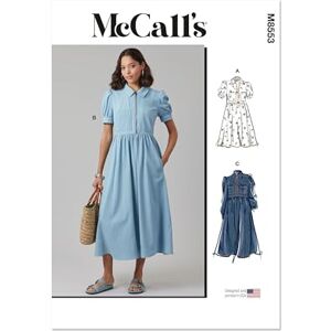 McCall's MCCALLS Sewing Pattern M8553H5 Misses' Dress with Sleeve and Length Variations H5 (6-8-10-12-14) McCall's MCCALLS Sewing Pattern M8553H5 Misses' Dress with Sleeve and Length Variations H5 (6-8-10-12-14)