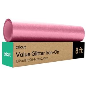 Cricut HTV Glitter Heat Transfer Vinyl 2.4 m Pink Sparkle Iron-On HTV Vinyl for Fabric, Perfect for Custom T-Shirts & DIY Clothing Cricut HTV Glitter Heat Transfer Vinyl 2.4 m Pink Sparkle Iron-On HTV Vinyl for Fabric, Perfect for Custom T-Shirts & DIY Clothing
