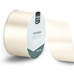 Creative Labs Satin Ribbon Antique White 65.6 ft x 2" Thin Ribbon for Gift Wrapping and Crafting, 20m x 50mm Creative Labs Satin Ribbon Antique White 65.6 ft x 2" Thin Ribbon for Gift Wrapping and Crafting, 20m x 50mm