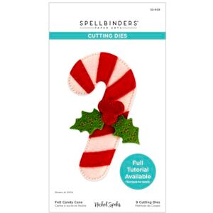 Spellbinders Candy Cane Etched Dies from The Felt Stitch & Create Collection by Nicole Spohr, Metal, ONE Spellbinders Candy Cane Etched Dies from The Felt Stitch & Create Collection by Nicole Spohr, Metal, ONE