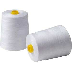 IPEA Sewing Thread for Sewing Machine and Overlock – 2 Large Spools of 9000 m (18000 m Total) – Polyester Sewing Yarn – Various Colours to Choose – White – Height 10 cm IPEA Sewing Thread for Sewing Machine and Overlock – 2 Large Spools of 9000 m (18000 m Total) – Polyester Sewing Yarn – Various Colours to Choose – White – Height 10 cm