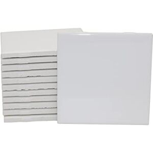 Creative Labs 12 Pack of Glossy White Glazed Ceramic Tiles for Alcohol Ink Painting, Decorating, Arts & Crafts, 4.25 x 4.25 Inch Square, Ready-to-Paint Ceramics Creative Labs 12 Pack of Glossy White Glazed Ceramic Tiles for Alcohol Ink Painting, Decorating, Arts & Crafts, 4.25 x 4.25 Inch Square, Ready-to-Paint Ceramics
