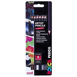 Posca KPE-200 Oil and Wax Colouring Pencils. Premium Tough Nib for Arts and Crafts. Multi Surface Use On Wood, Fabric, Paper, Cardboard, & Canvas. Perfect for Creative Drawing. Set of 6 Dusk Colours Posca KPE-200 Oil and Wax Colouring Pencils. Premium Tough Nib for Arts and Crafts. Multi Surface Use On Wood, Fabric, Paper, Cardboard, & Canvas. Perfect for Creative Drawing. Set of 6 Dusk Colours