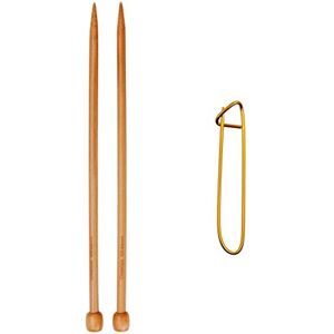 ChiaoGoo Single Point 9-inch (23cm) Bamboo Dark Patina Knitting Needle; Size US 8 (5mm) Bundle with 1 Artsiga Crafts Stitch Holder 1031-8 ChiaoGoo Single Point 9-inch (23cm) Bamboo Dark Patina Knitting Needle; Size US 8 (5mm) Bundle with 1 Artsiga Crafts Stitch Holder 1031-8