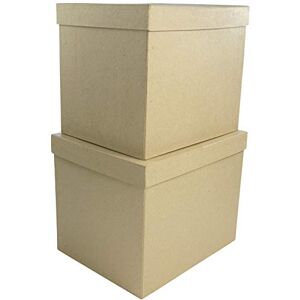 décopatch Ref BTS911C Rectangular Boxes (Pack of 2) Papier Maché Object to Decorate 25 x 20 x 20cm & 23.5 x 18.5 x 19.5cm Decorate with Papers & PaperPatch Glue, Glitter, Paints décopatch Ref BTS911C Rectangular Boxes (Pack of 2) Papier Maché Object to Decorate 25 x 20 x 20cm & 23.5 x 18.5 x 19.5cm Decorate with Papers & PaperPatch Glue, Glitter, Paints