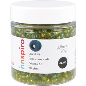 INNSPIRO Avocado Green Aurora Borealale Round Glass Rock 3.8mm 6/0 120g INNSPIRO Avocado Green Aurora Borealale Round Glass Rock 3.8mm 6/0 120g