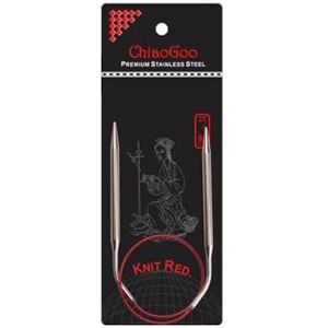 ChiaoGoo Circular Knitting Needle, Silver, Red, Size US 6 (4mm) ChiaoGoo Circular Knitting Needle, Silver, Red, Size US 6 (4mm)