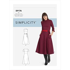 Simplicity SS9176BB BB (20W-22W-24W-26W-28W) Misses' & Women's fit & Flare Dresses with Sleeve & Neckline Variations & Reversible Belt, Paper, Multicoloured Simplicity SS9176BB BB (20W-22W-24W-26W-28W) Misses' & Women's fit & Flare Dresses with Sleeve & Neckline Variations & Reversible Belt, Paper, Multicoloured