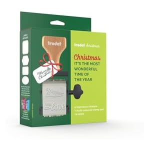 Trodat Christmas Stamp Set 6 Festive Messages, 3 Ink Colours and 16 Gift Labels Perfect for Christmas Cards and Gift Tags Creative Holiday Craft Kit Trodat Christmas Stamp Set 6 Festive Messages, 3 Ink Colours and 16 Gift Labels Perfect for Christmas Cards and Gift Tags Creative Holiday Craft Kit