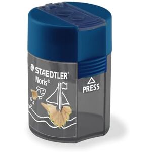 STAEDTLER Pencil Sharpener Double-Hole Tub for Graphite & Colouring Pencils Noris Ocean Design Pack of 10, 512 003 STAEDTLER Pencil Sharpener Double-Hole Tub for Graphite & Colouring Pencils Noris Ocean Design Pack of 10, 512 003