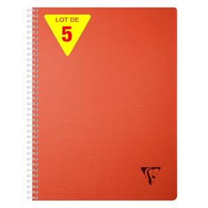 Clairefontaine 327123CPack Collection LiniColour ESSENCE Set of 5 Spiral Notebooks A4 21x29,7 cm 180 Small Squares Pages White Paper 90 g Transparent Polypro Cover Garance Red Clairefontaine 327123CPack Collection LiniColour ESSENCE Set of 5 Spiral Notebooks A4 21x29,7 cm 180 Small Squares Pages White Paper 90 g Transparent Polypro Cover Garance Red