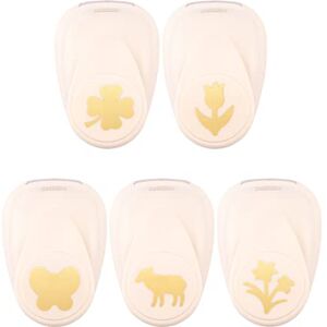 Creative Labs Craft Paper Punch Spring 5 Pcs Various Sizes Circle Cutter for Crafting and Card Making Lamb, Daffodils, Butterfly, Tulip, Four-Leaf Clover, Ivory Creative Labs Craft Paper Punch Spring 5 Pcs Various Sizes Circle Cutter for Crafting and Card Making Lamb, Daffodils, Butterfly, Tulip, Four-Leaf Clover, Ivory