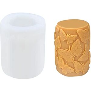 WANDIC Butterfly Cylindrical Silicone Mold, 1 Piece Silicone Candle Mold Cylinder Decorating Resin Mould for Candle Soap Aromatherapy Art Craft