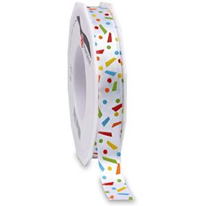 PRÄSENT Konfetti Printed Satin Ribbon Colorful 15 mm Width, 20 m Length PRÄSENT Konfetti Printed Satin Ribbon Colorful 15 mm Width, 20 m Length