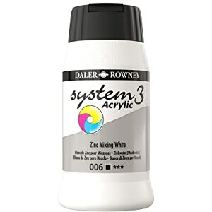 Daler Rowney Daler-Rowney System3 Acrylic Paint, Plastic Pot, 16.91oz 500 ml, Zinc Mixing White Daler Rowney Daler-Rowney System3 Acrylic Paint, Plastic Pot, 16.91oz 500 ml, Zinc Mixing White