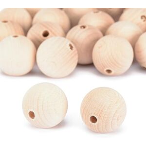 Creative Labs Wooden Beads, 35 mm, Pack of 20, Untreated Round Beads for Crafts, DIY Handmade Decorations, Jewellery Crafts, Wood Creative Labs Wooden Beads, 35 mm, Pack of 20, Untreated Round Beads for Crafts, DIY Handmade Decorations, Jewellery Crafts, Wood