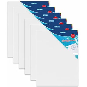 Stylex 28633-P6 Stretcher Frame 18 x 24 cm with 100% Cotton Fabric Canvas, Primed, Stapled Back for Oil, Acrylic and Tempera Paints, Gouache Painting, Pack of 6 Stylex 28633-P6 Stretcher Frame 18 x 24 cm with 100% Cotton Fabric Canvas, Primed, Stapled Back for Oil, Acrylic and Tempera Paints, Gouache Painting, Pack of 6
