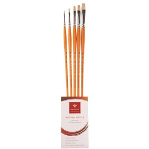 Pan Art 5-Piece Natural Bristle Brush Set No. 02-10 – Versatile Artist Brushes for Oil Paints – Studio-Quality Painting Tool Painting Set for Beginners & Professionals Pan Art 5-Piece Natural Bristle Brush Set No. 02-10 – Versatile Artist Brushes for Oil Paints – Studio-Quality Painting Tool Painting Set for Beginners & Professionals