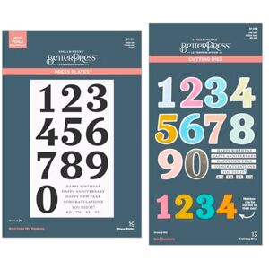 Spellbinders Bold Color Mix Numbers BetterPress Plates and Die Bundle, Metal, ONE Spellbinders Bold Color Mix Numbers BetterPress Plates and Die Bundle, Metal, ONE