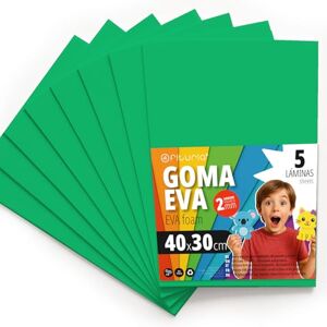 OFITURIA Eva Rubber for School and Creative Crafts, Coloured Foam Sheets for DIY Projects, Art, Children's Decoration, Scrapbooking, Craft Designs 40 x 30 cm (Green, 5 Pcs) OFITURIA Eva Rubber for School and Creative Crafts, Coloured Foam Sheets for DIY Projects, Art, Children's Decoration, Scrapbooking, Craft Designs 40 x 30 cm (Green, 5 Pcs)