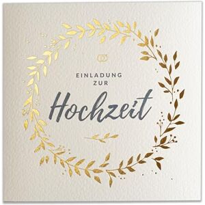 Art Nuvo Set of 20 135 x 135 mm Wedding Invitations with Printed Inserts and Envelopes for Weddings Gold Plated Pattern on Watercolour Paper, ZAP_DE_06 Art Nuvo Set of 20 135 x 135 mm Wedding Invitations with Printed Inserts and Envelopes for Weddings Gold Plated Pattern on Watercolour Paper, ZAP_DE_06