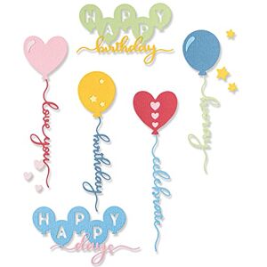 Sizzix Thinlits Die Set 11PK Balloon Occasions by Olivia Rose, Grey, One Size Sizzix Thinlits Die Set 11PK Balloon Occasions by Olivia Rose, Grey, One Size