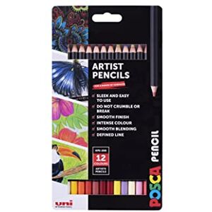 Posca Oil-Based Artist Pencils Mixset 1, Spectrum 12-pack - Colored Pencils Posca Oil-Based Artist Pencils Mixset 1, Spectrum 12-pack - Colored Pencils