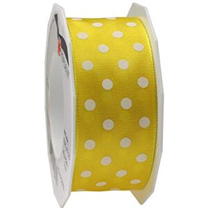 Genuine Polka Dots Wired & Printed Ribbon Yellow - Craft Ribbon Genuine Polka Dots Wired & Printed Ribbon Yellow - Craft Ribbon