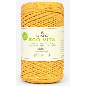 DMC Eco Vita 4, Yellow Crochet Knitting Macrame Yarn, 250g DMC Eco Vita 4, Yellow Crochet Knitting Macrame Yarn, 250g