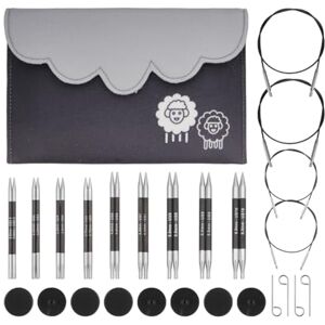 KNITPRO Karbonz Deluxe Interchangeable Needle Set 4" (10cm) 9 Sizes (3mm to 6mm) KNITPRO Karbonz Deluxe Interchangeable Needle Set 4" (10cm) 9 Sizes (3mm to 6mm)