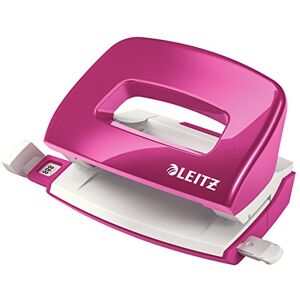 Leitz Mini Hole Punch, 10 Sheets, Guide Bar with Format Markings, Metal, WOW Range, 50601023 Metallic Pink Leitz Mini Hole Punch, 10 Sheets, Guide Bar with Format Markings, Metal, WOW Range, 50601023 Metallic Pink