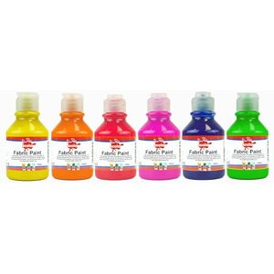 scola Textile Fabric Paint, 6 Assorted Fluorescent Colours, 150ml Bottles, School Supplies, Art and Crafts Projects, Children's Craft Projects, Ideal for Kids scola Textile Fabric Paint, 6 Assorted Fluorescent Colours, 150ml Bottles, School Supplies, Art and Crafts Projects, Children's Craft Projects, Ideal for Kids