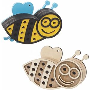 Baker Ross FE374 Bumble Bee Wooden Hotels Box of 2, Woodcraft Activities to Paint and Decorate for Kids Arts and Crafts or Garden Projects,Green Baker Ross FE374 Bumble Bee Wooden Hotels Box of 2, Woodcraft Activities to Paint and Decorate for Kids Arts and Crafts or Garden Projects,Green