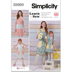 Simplicity Sewing Pattern SS9969A Children's and Misses' Reversible Aprons A (S L/S L) Simplicity Sewing Pattern SS9969A Children's and Misses' Reversible Aprons A (S L/S L)