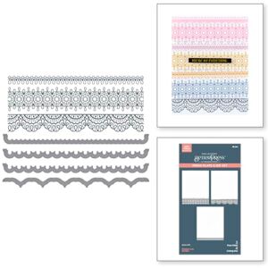 Spellbinders Pressed Lace Borders Press Plate & Die Set from The Vivid Expressions Collection Spellbinders Pressed Lace Borders Press Plate & Die Set from The Vivid Expressions Collection